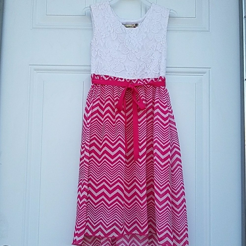 Girl's Pink and White Dress